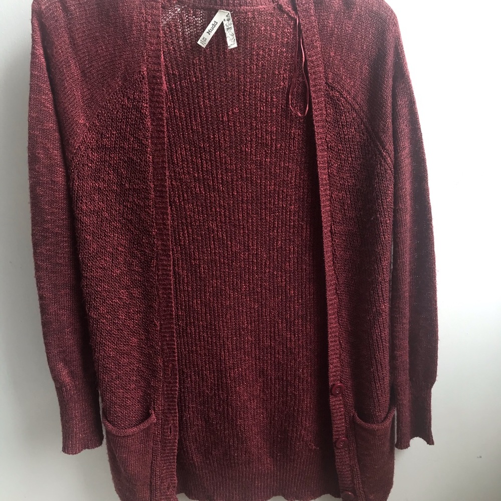 Burgundy cardigan